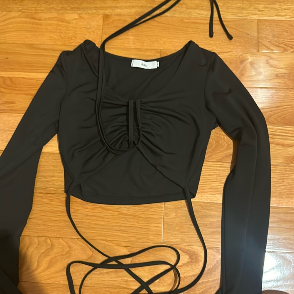 Women’s cut out wrap tie top
